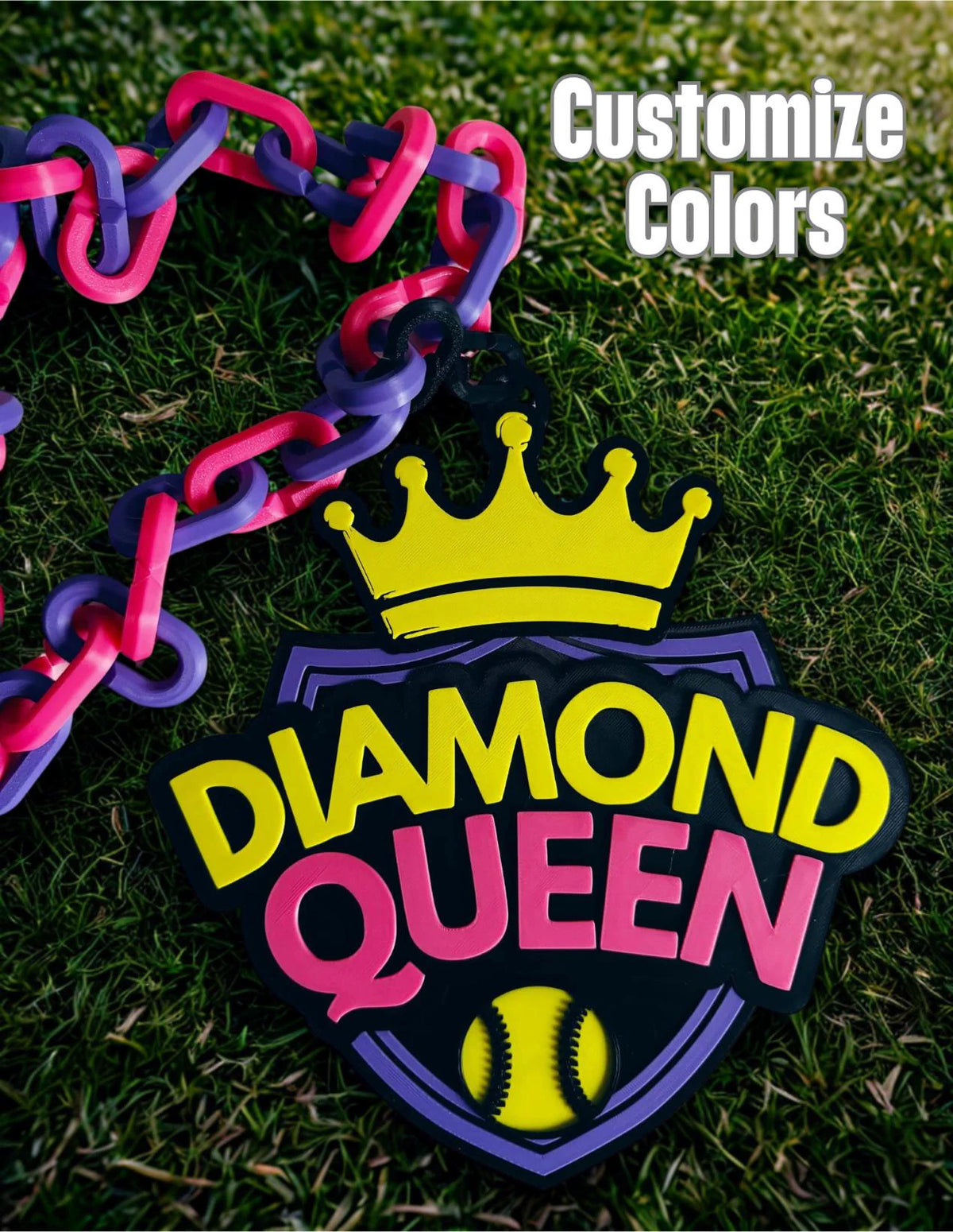 Softball Diamond Queen Hype Chain