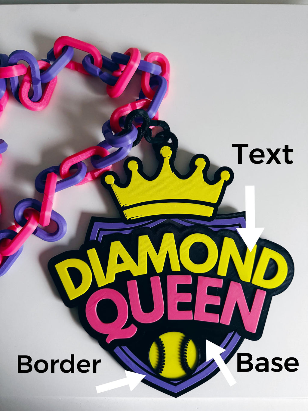 Softball Diamond Queen Hype Chain